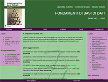 Tablet Screenshot of fondamentidibasididati.it